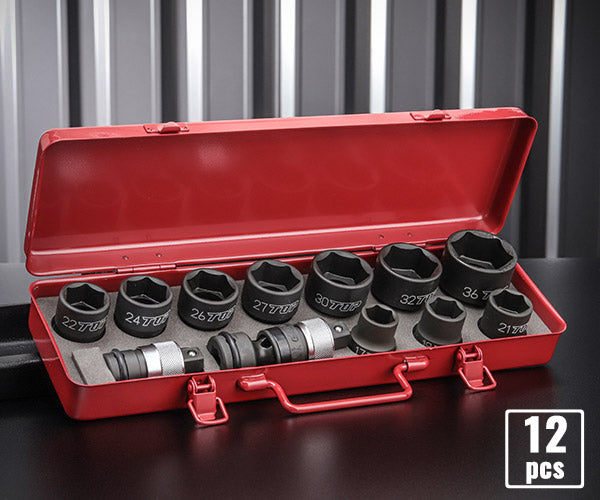 TOP インパクトレンチ用ソケット ワンタッチアダプターセット PT-1736PUS 差込角12.7mm 12点セット トップ工業