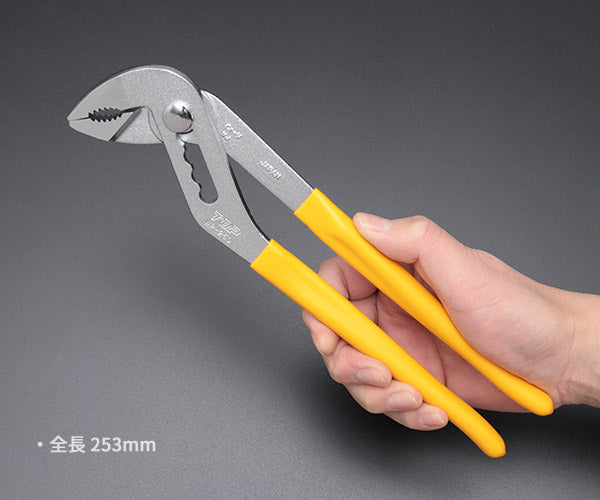 TOP ウォーターポンププライヤ(ビニールグリップ付き) 250mm WP-250G トップ工業