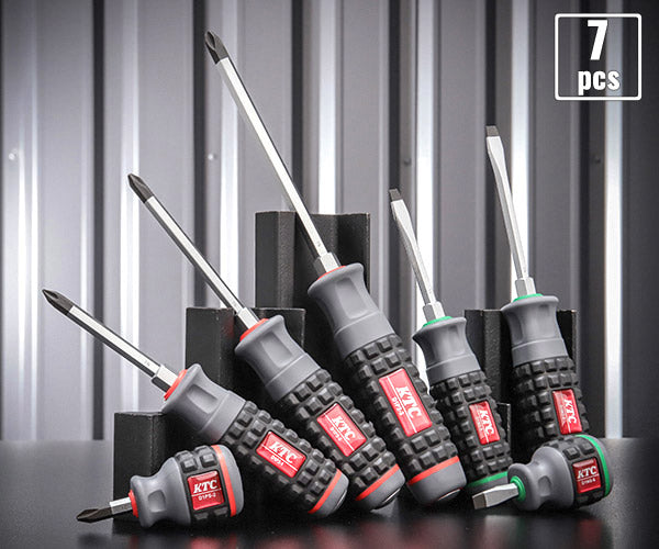 KTC TPMD-7P 樹脂柄ドライバー7本セット (D1P2-1, 2, 3,D1M2-5, 6, D1PS-2,D1MS-6) 京都機械工具 x エヒメマシンオリジナル