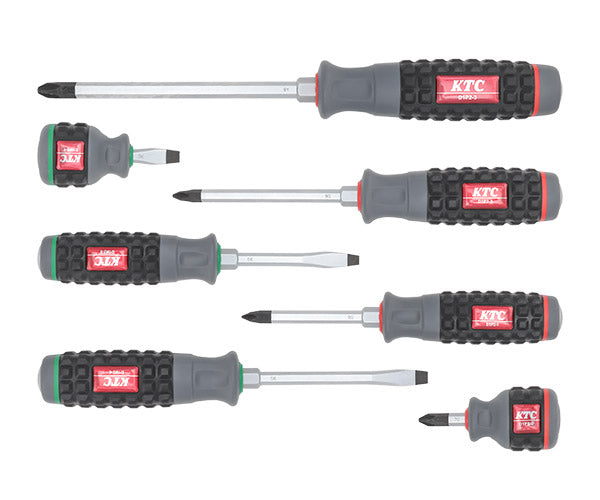KTC TPMD-7P 樹脂柄ドライバー7本セット (D1P2-1, 2, 3,D1M2-5, 6, D1PS-2,D1MS-6) 京都機械工具 x エヒメマシンオリジナル