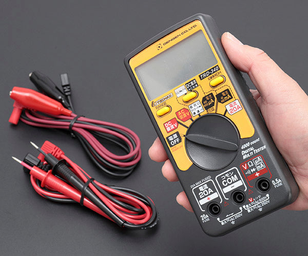 デンゲン デジタルマルチテスター 4000カウント 液晶文字高21mm ソフトケース付 (TRD-340) (4562396133756) DENGEN