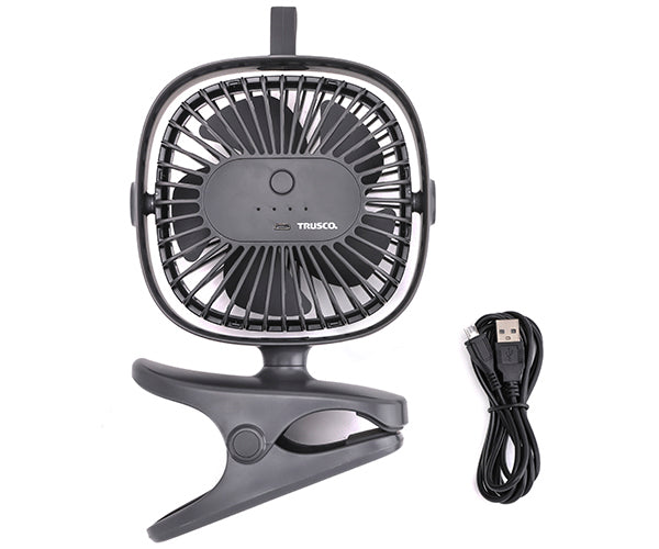 TRUSCO 充電式クリップファン クリップ式 卓上式 2WAY CLFN-GY 暑さ対策 トラスコ