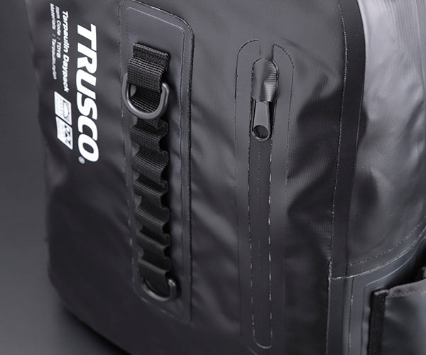 TRUSCO 防水ターポリンデイパック ブラック 容量19L TDYB-BK トラスコ
