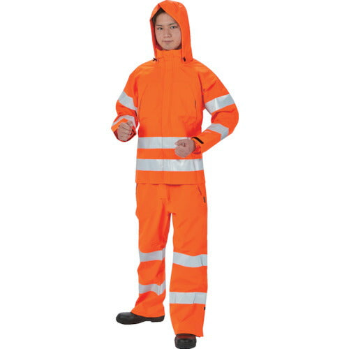 TRUSCO ゴアテックス高視認制電レインウェア オレンジ L GXHWLOR トラスコ