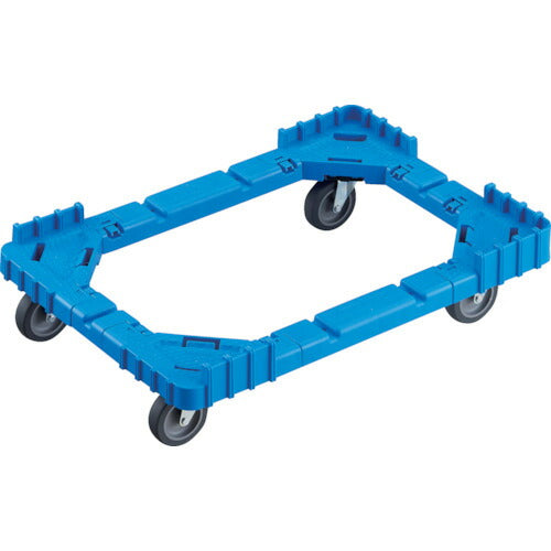 TRUSCO OCドーリー 50Lオリコン用 エラストマー車輪 4輪自在 片側ガード無シ ブルー OCD50BB トラスコ