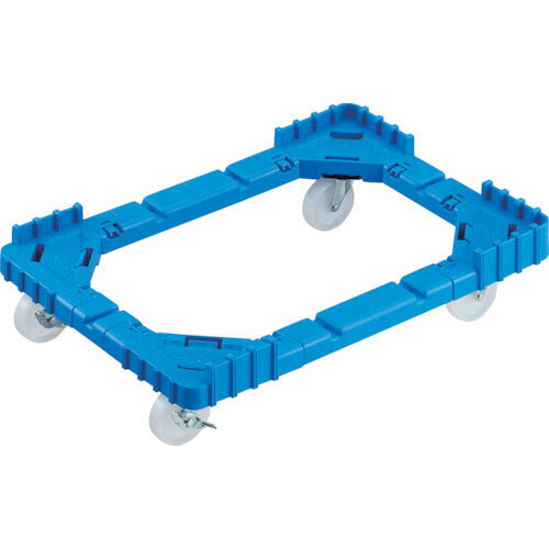 TRUSCO OCドーリー 50Lオリコン用 ナイロン車輪 4輪自在ストッパー付 片側ガード無シ ブルー OCD50BNSB トラスコ