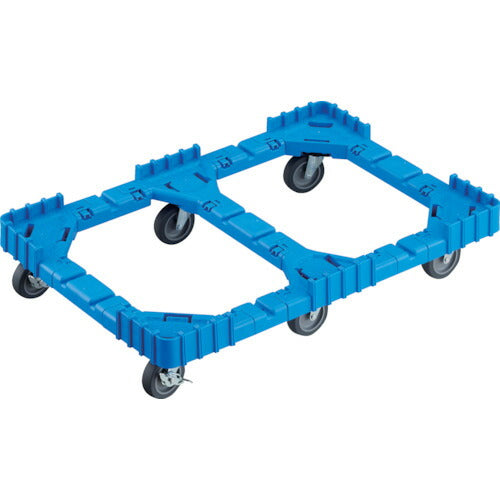 TRUSCO OCドーリー 75Lオリコン用 エラストマー車輪 6輪自在ストッパー付 ブルー OCD75ASB トラスコ