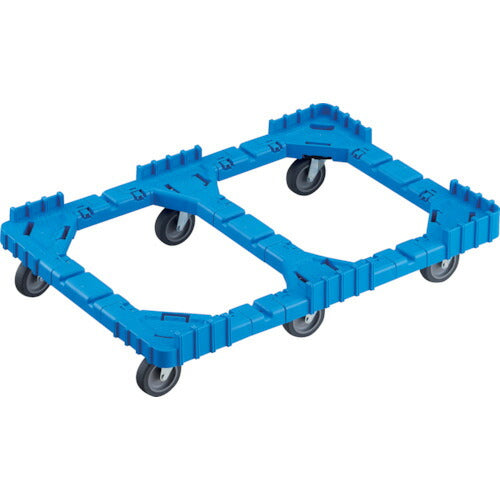 TRUSCO OCドーリー 75Lオリコン用 エラストマー車輪 6輪自在 片側ガード無シ ブルー OCD75BB トラスコ