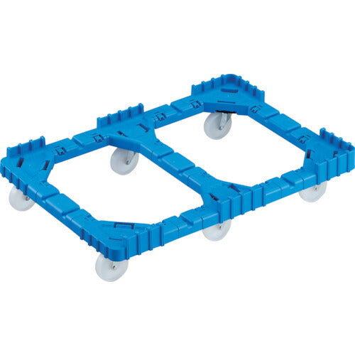 TRUSCO OCドーリー 75Lオリコン用 ナイロン車輪 6輪自在 片側ガード無シ ブルー OCD75BNB トラスコ