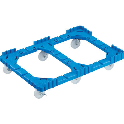 TRUSCO OCドーリー 75Lオリコン用 ナイロン車輪 6輪自在ストッパー付 片側ガード無シ ブルー OCD75BNSB トラスコ