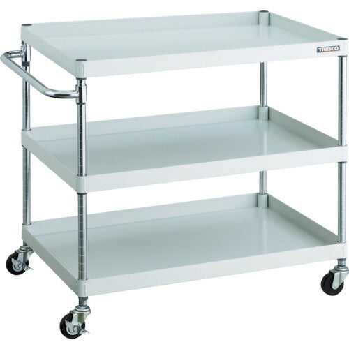 TRUSCO フェニックスワゴン 600X400 3段 Φ75ゴム車輪 W色 PEW963G75W トラスコ