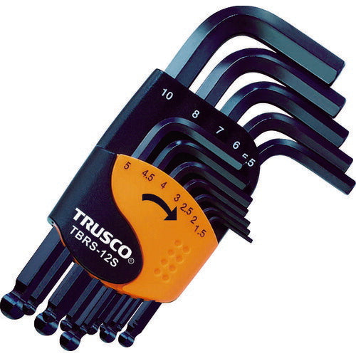 TRUSCO ボールポイント六角棒レンチセット ショートタイプ 12本組 TBRS12S トラスコ