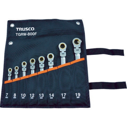 TRUSCO 首振ラチェットコンビネーションレンチセット(スタンダード)8本