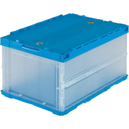 TRUSCO 薄型折リタタミコンテナ 40Lロックフタ付 透明 TRC40B TM トラスコ