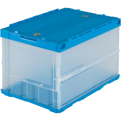 TRUSCO 薄型折リタタミコンテナ 50Lロックフタ付 透明 TRC50B TM トラスコ