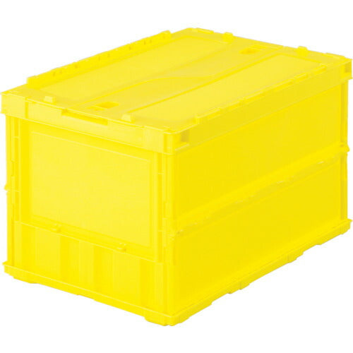 TRUSCO 薄型折リタタミコンテナ 50Lロックフタ付 黄 TRC50B Y トラスコ