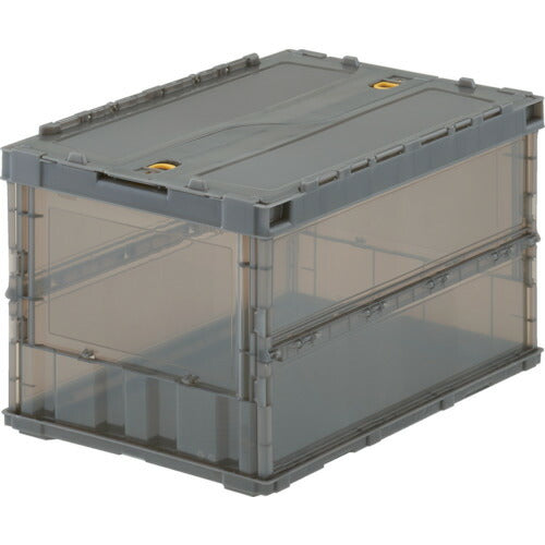 TRUSCO 薄型折リタタミコンテナスケルコン 50Lロックフタ付 ブラウン TSKC50B BR トラスコ