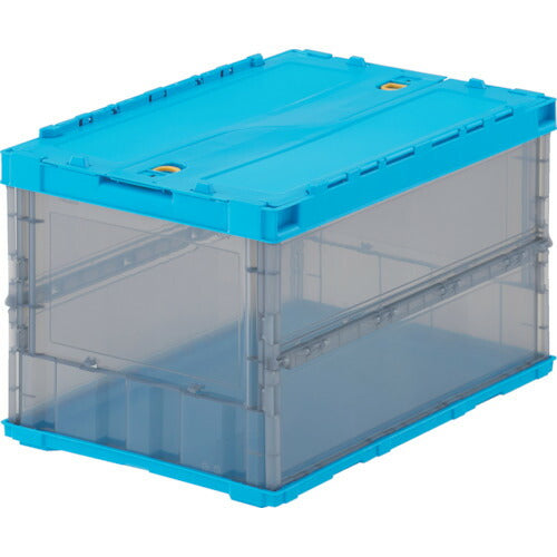 TRUSCO 薄型折リタタミコンテナスケルコン 50Lロックフタ付 ブルーツートン TSKC50B BT トラスコ