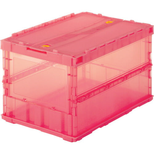 TRUSCO 薄型折リタタミコンテナスケルコン 50Lロックフタ付 赤 TSKC50B R トラスコ