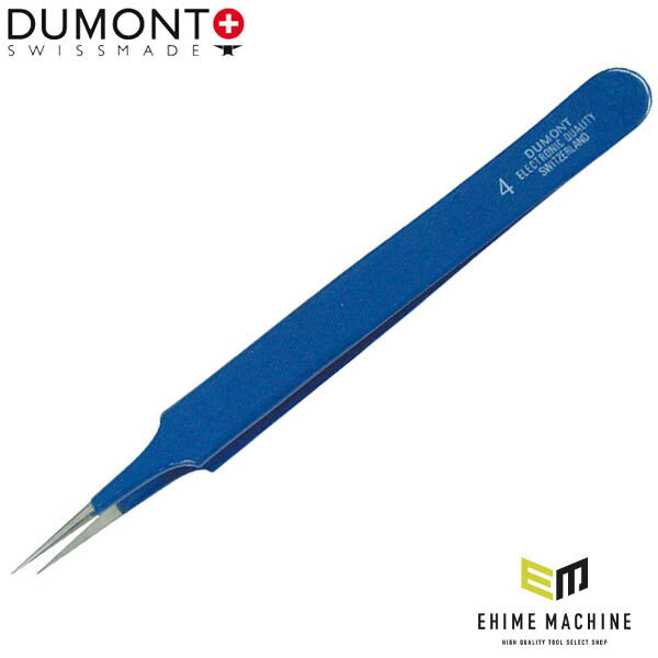 日本正規品 デュモン ピンセット NO.4 ブルー･イノックス (0302-4-CO)(7640126719597) DUMONT
