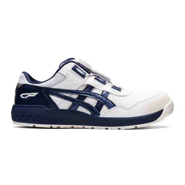 アシックス 安全靴 ウィンジョブ CP209 BOA ホワイト／ピーコート (1271a029.102) ローカット メッシュ ASICS おしゃれ かっこいい 作業靴 スニーカー