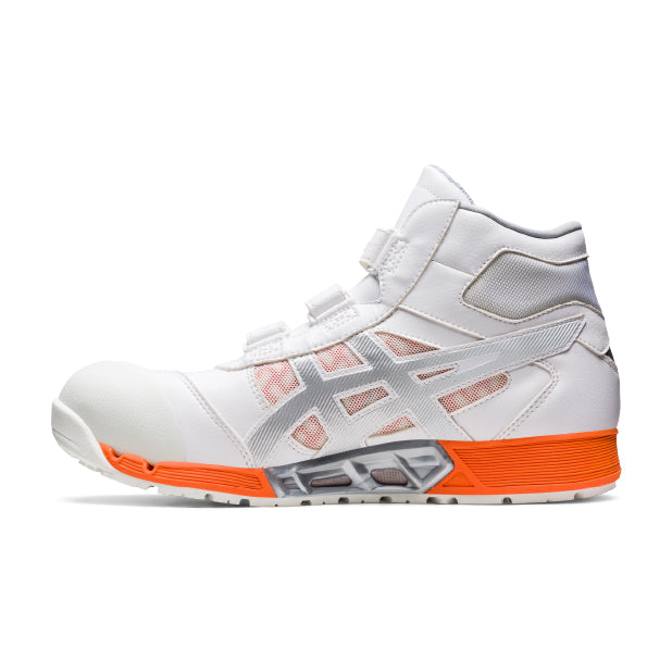 asicsウィンジョブ CP308 AC 3E相当 ホワイト/ビビッドオレンジ アシックス 安全靴 ウィンジョブ CP308 AC 3E相当 ハイカット ベルト