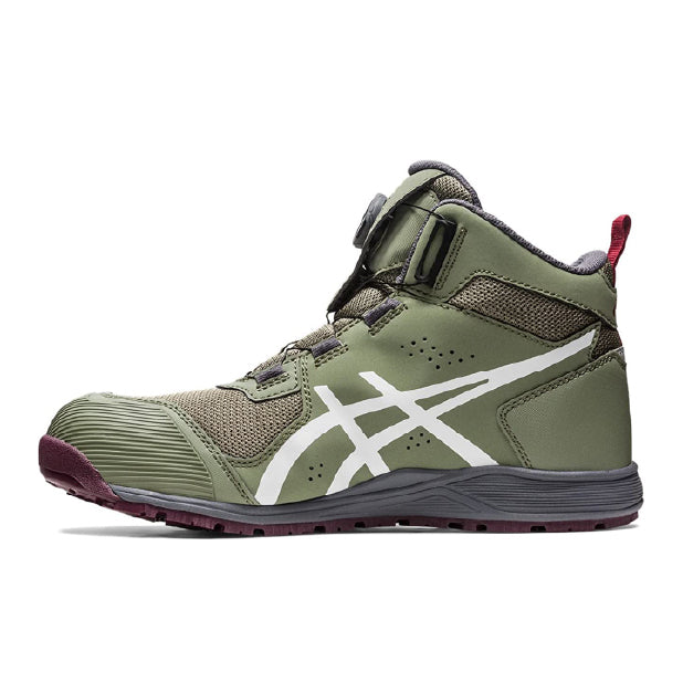 アシックス 安全靴 ウィンジョブ CP214 TS BOA ライケングリーン×ホワイト (1271A056-300) ASICS ハイカット 24.5cm～30.0cm 2E相当 薄底 メッシュ
