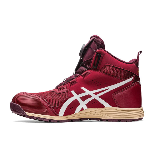 アシックス 安全靴 ウィンジョブ CP214 TS BOA ビートジュース×ホワイト(1271A056.600) ASICS ハイカット 24.5cm～30.0cm  2E相当 薄底 メッシュ