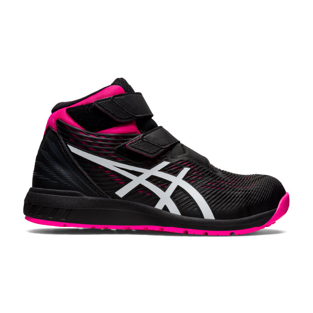 [新作] アシックス 安全靴 ウィンジョブCP120（1273A062.001）ブラック×ホワイト ASICS ハイカット ベルトタイプ 人工皮革 おしゃれ かっこいい 作業靴 スニーカー 黒 白