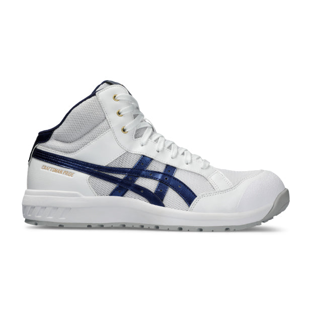 [新作] アシックス 安全靴 ウィンジョブ CP218 1273A091.101 ASICS ホワイトxピーコート ハイカット ミッドカット ミドルカット 紐タイプ メッシュ