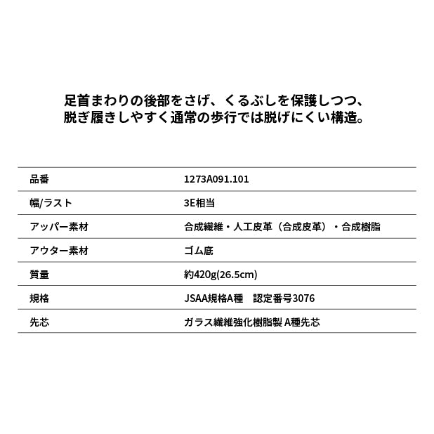 [新作] アシックス 安全靴 ウィンジョブ CP218 1273A091.101 ASICS ホワイトxピーコート ハイカット ミッドカット ミドルカット 紐タイプ メッシュ