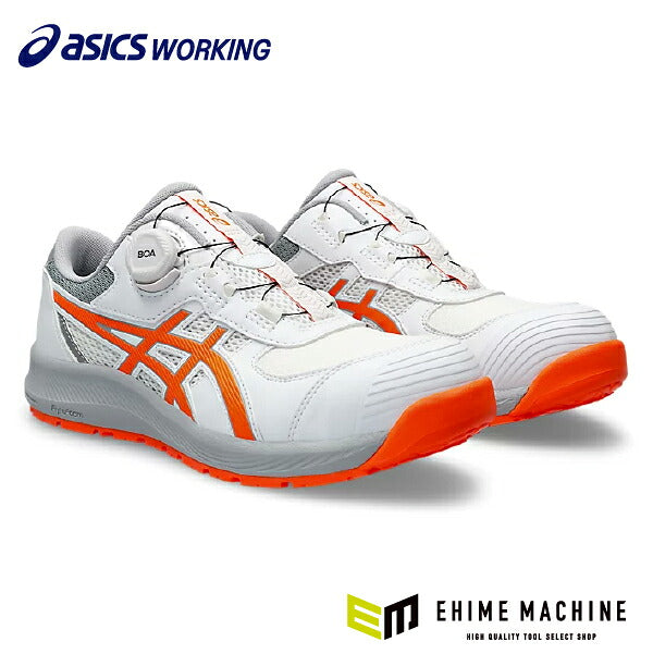 アシックス 安全靴 ウィンジョブ CP219 BOA ホワイト×ショッキングオレンジ 2E相当 ローカット ダイヤル式 JSAA A種 (1273A092.100) ASICS