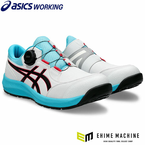 [24AW 新作] アシックス 安全靴 1273A095.100 ウィンジョブ CP309 BOA ホワイト×ブラック ASICS ローカット 人工皮革 作業靴 スニーカー