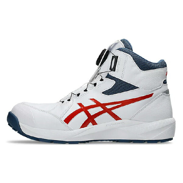 アシックス 安全靴 ウィンジョブ CP314 BOA ホワイト×チェリートマト 3E相当 ハイカット ダイヤル式 JSAA A種 22.5～30.0cm (1273A124.100) ASICS