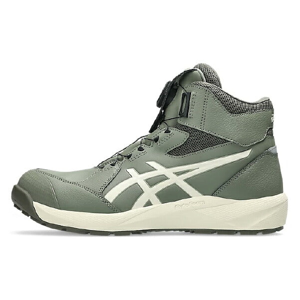 アシックス 安全靴 ウィンジョブ CP314 BOA ライケングリーン×バーチ 3E相当 ハイカット ダイヤル式 JSAA A種 22.5～30.0cm (1273A124.300) ASICS