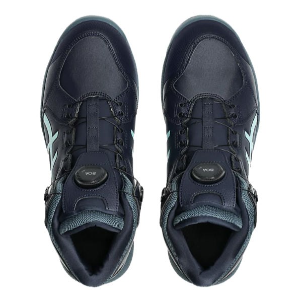 [26AW限定品] アシックス 安全靴 ウィンジョブ CP314 BOA LC ミッドナイト×イルミネイトミント 3E相当 ハイカット ダイヤル式 JSAA A種 (1273A177.400) ASICS