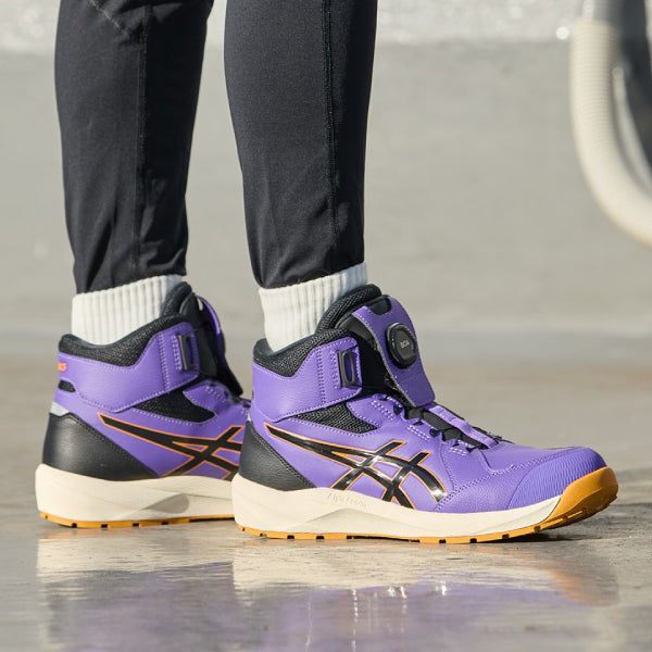 [26AW限定品] アシックス 安全靴 ウィンジョブ CP314 BOA LC ラジアントアメジスト×ブラック 3E相当 ハイカット ダイヤル式 JSAA A種 (1273A177.500) ASICS