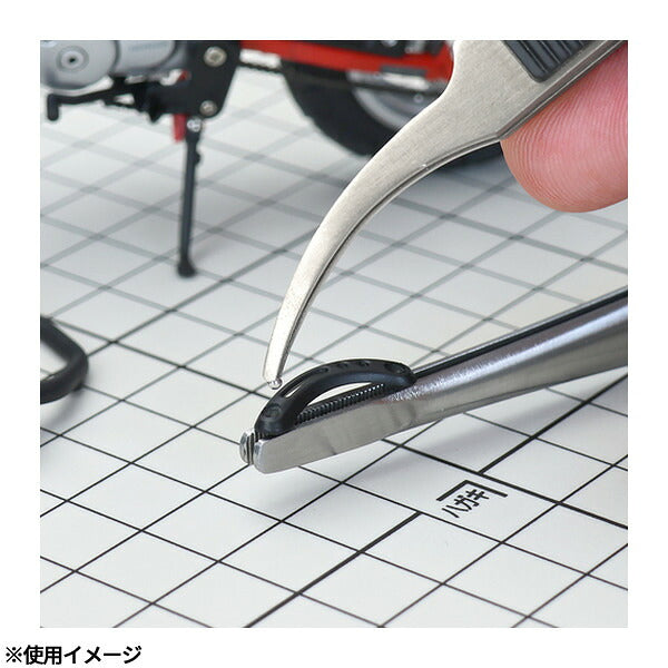 アネックス ラバーグリップ付ステンレスピンセット はじピン 先丸鷲型120mm ラバーグリップ (217-H)(4962485096076) ANEX