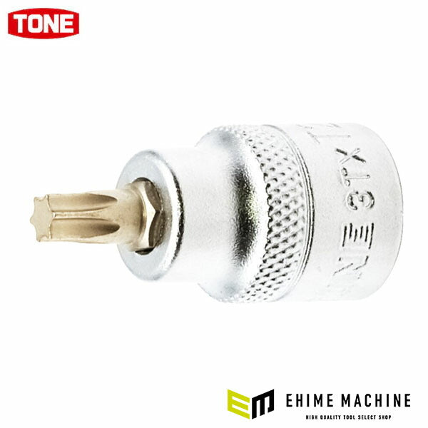 TONE ショートトルクスソケット 強力タイプ T27 差込角9.5mm 日本製 (3TX-T27S)(4953488476767) トネ