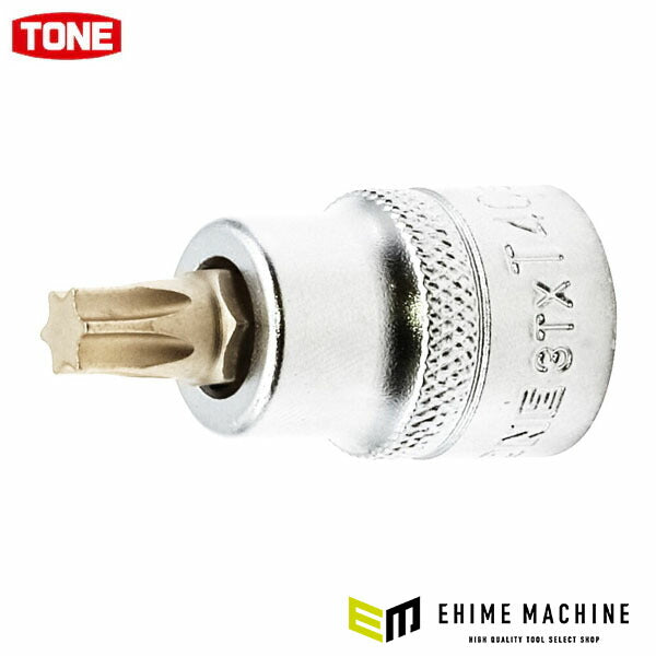 TONE ショートトルクスソケット 強力タイプ T40 差込角9.5mm 日本製 (3TX-T40S)(4953488476781) トネ