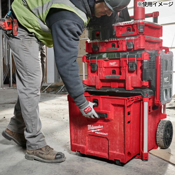 日本正規品 ミルウォーキー PACKOUT キャリー式引き出し収納 1段 ツールボックス 耐荷重113kg パックアウトシステム連結対応 仕切り付き (48-22-8420) (4573592056671) Milwaukee
