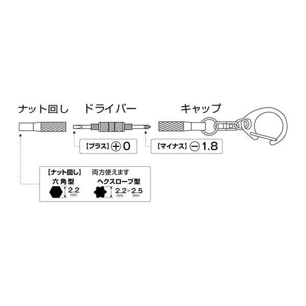 アネックス キーホルダー付メガネ用精密ドライバー 80-N メガネ用 精密 (80-N)(4962485220433) ANEX