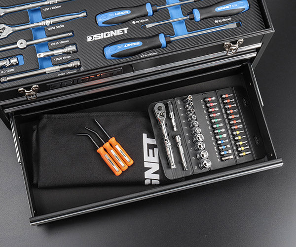 [26AW限定品] シグネット ツールセット 88点 差込角9.5mm マットブラック 3段ツールボックス付 工具セット 2026年限定 (800S-8826MBK)(4545301117782) SIGNET