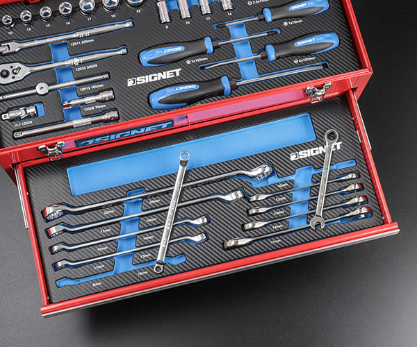 [26AW限定品] シグネット ツールセット 88点 差込角9.5mm レッド 3段ツールボックス付 工具セット 2026年限定 (800S-8826RED)(4545301117775) SIGNET