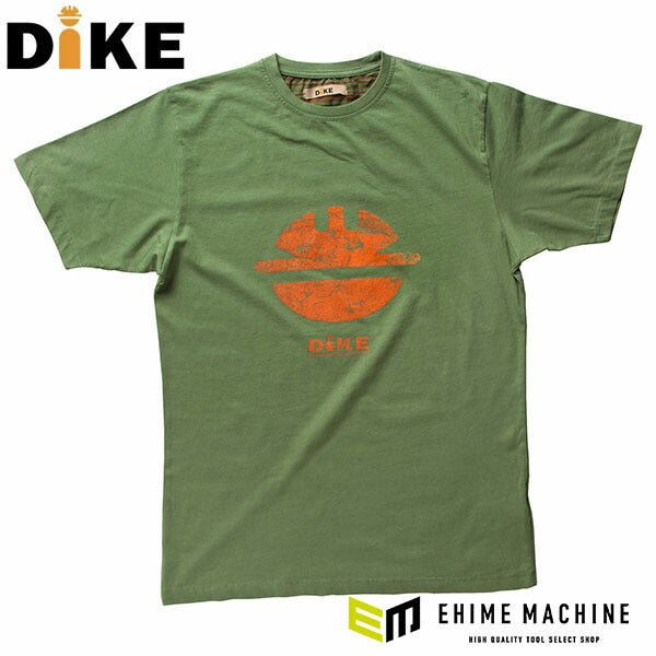 日本正規品 ディーケ Tシャツ タイディ モスグリーン XS 92131/500-XS (8058258785288) DIKE イタリア製の絶妙な色合い