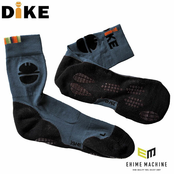 日本正規品 ディーケ エナジーソックス カラット ダストネイビー L 99215/800-42/44 (8058258787015) DIKE イタリア製の絶妙な色合い
