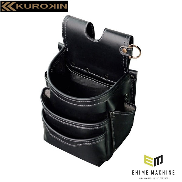 フジ矢 腰袋3段(黒金)LIGHT PU LEATHER SERIES (AB-23BG)(4952520414118) FUJIYA 工具