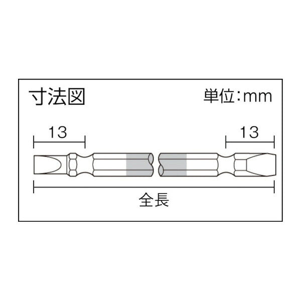 アネックス 両頭ドライバービット カラー2本組 刃先-5×-6×全長110mm 両頭 (ACMM-5611)(4962485392925) ANEX