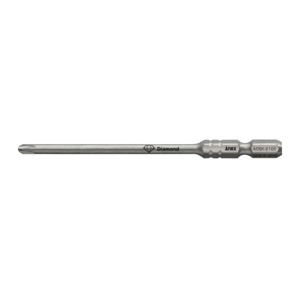 アネックス ダイヤモンドサイコウビット 1本組 +2×100 ダイヤモンド 細軸 (ADSK-2100)(4962485433246) ANEX