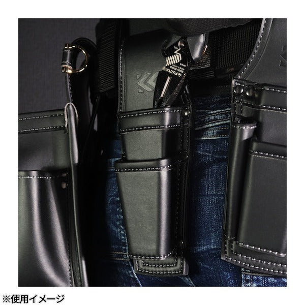 フジ矢 ホルダー2段(黒金)LIGHT PU LEASER SERIES (AH-62BG)(4952520414354) FUJIYA 工具